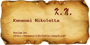 Kenesei Nikoletta névjegykártya