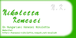 nikoletta kenesei business card